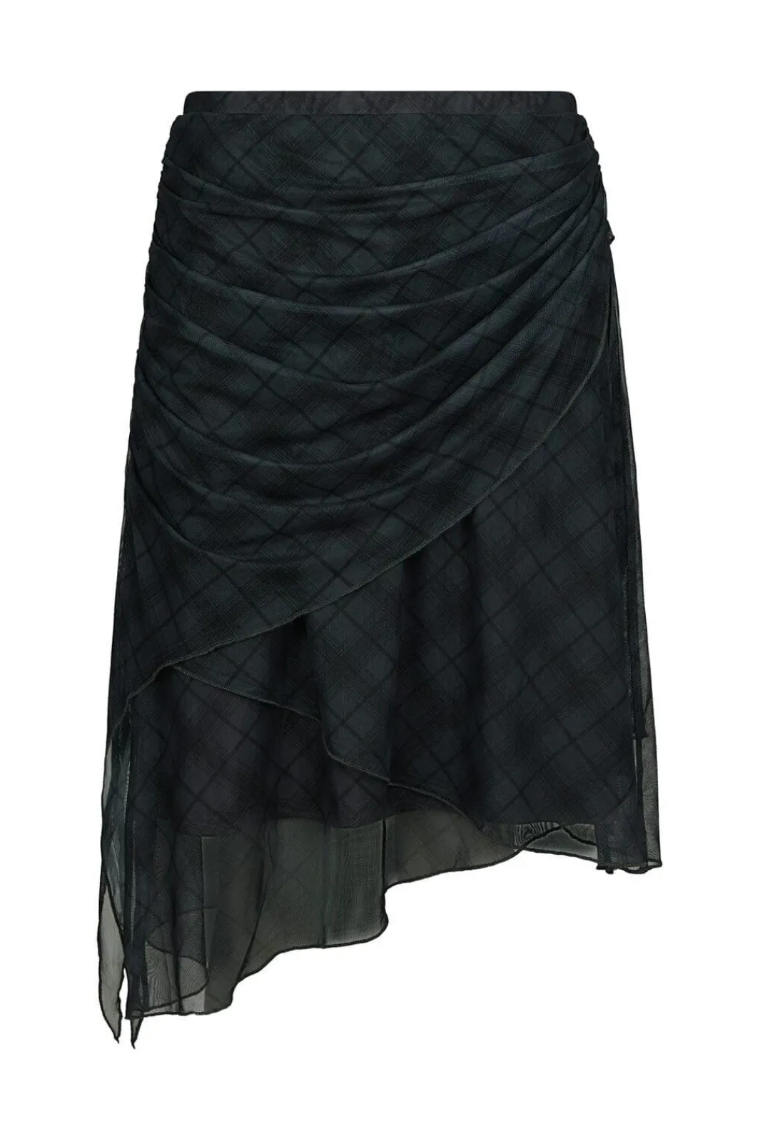 Neo Noir Saffron Check Mesh Skirt 167206 104