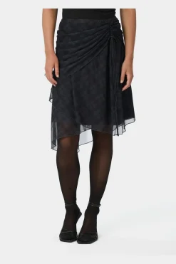 Neo Noir Saffron Check Mesh Skirt 167206 104