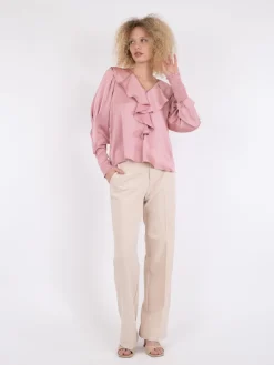 Discount Neo Noir Sandie Sateen Blouse Light Pink