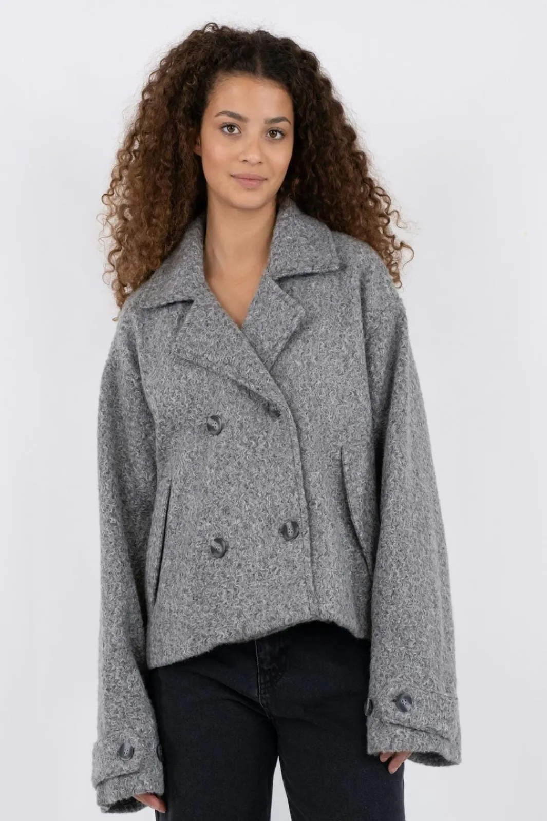 Online Neo Noir Sandra Soft Jacket Grey Melange
