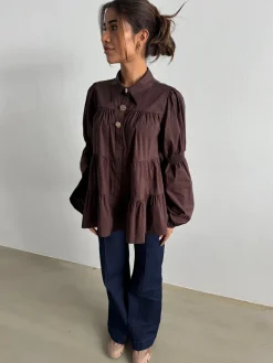 Sale Continue Sanna Gold Buttons 15085 Dark Brown