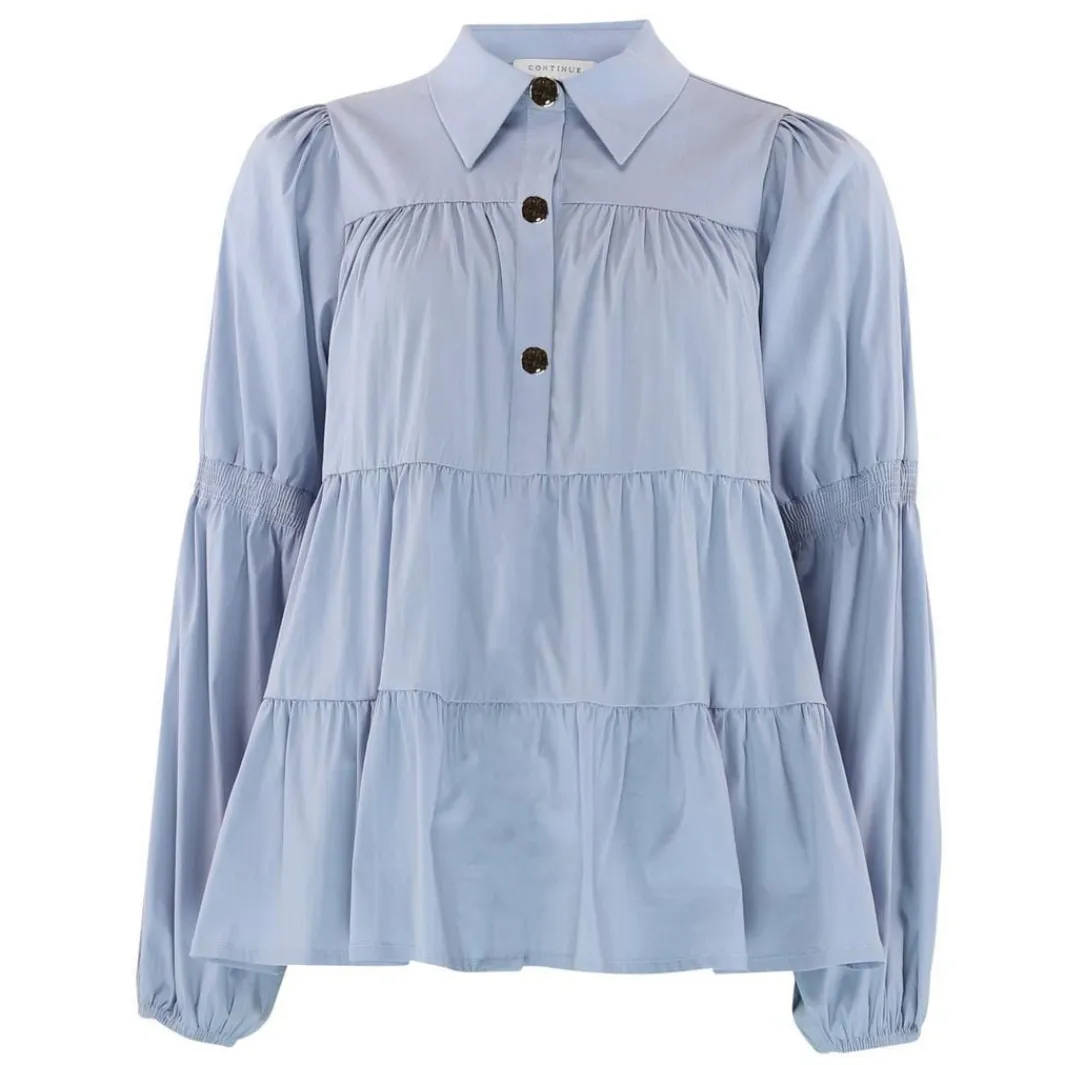 New Continue Sanna Gold Buttons 15085 Light Blue