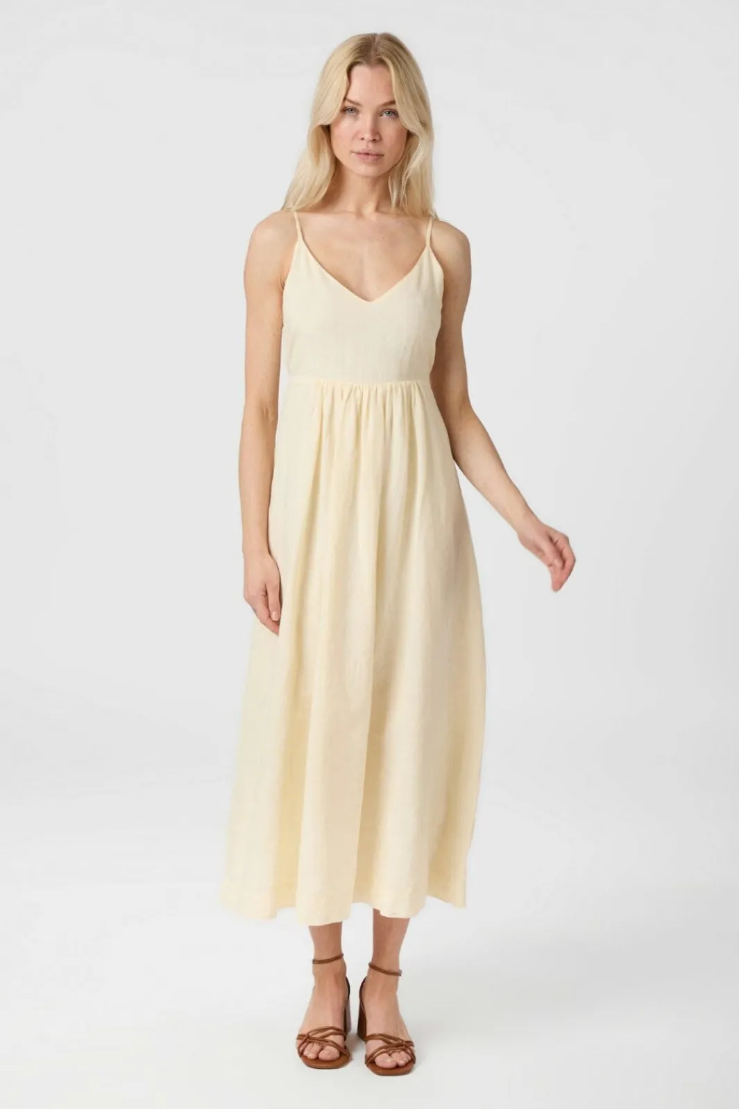 Sale Neo Noir Savani Long Linen Dress 165480 191
