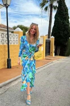 Valentin Studio Senorita Watercolour Dress Blue