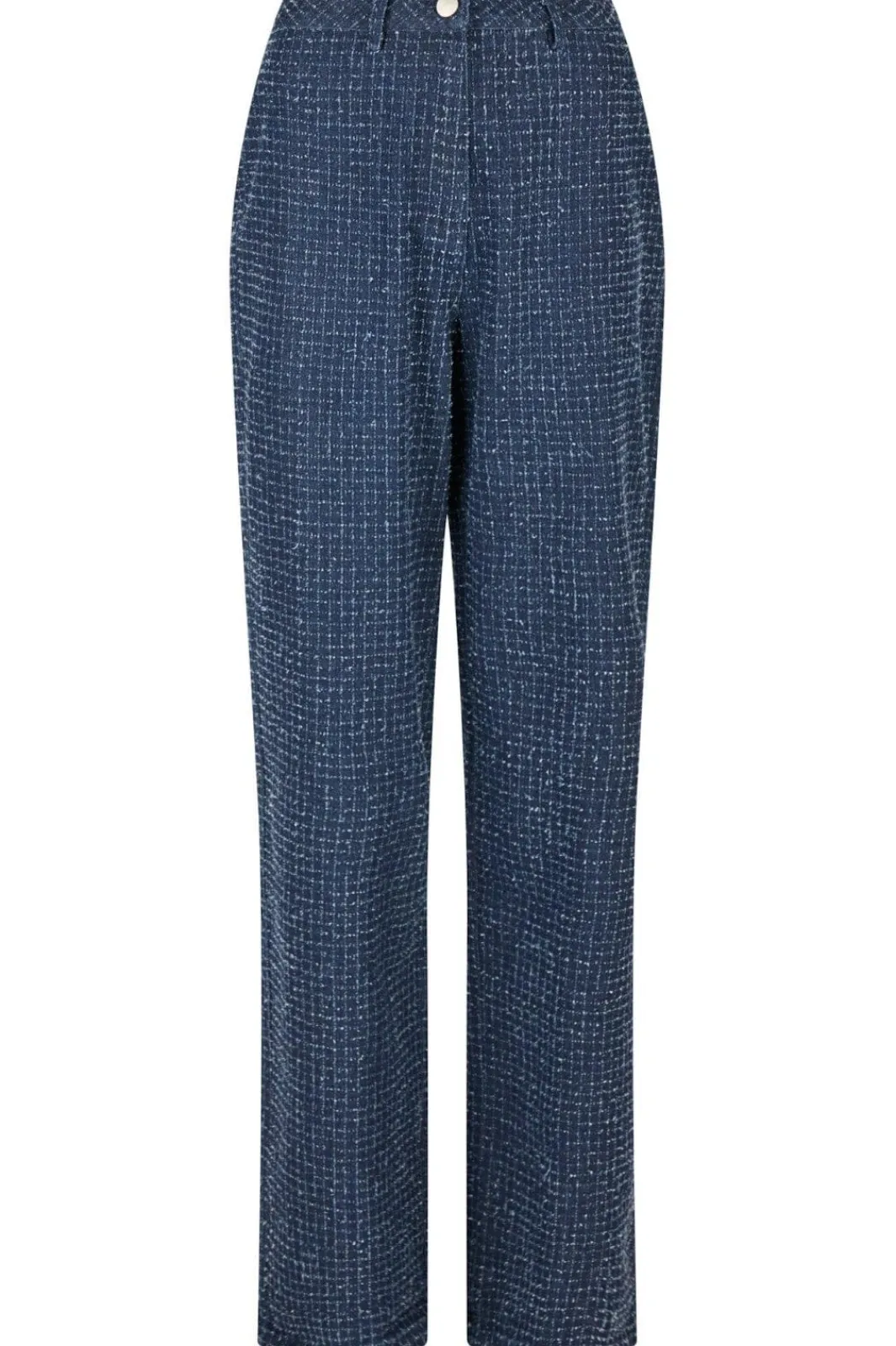 Online Neo Noir Shaya Denim Structure Pants 164345 Dark Blue