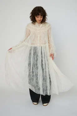Discount Stella Nova Sheer Lace Maxi Cape Dressls54-4306 029 Creme
