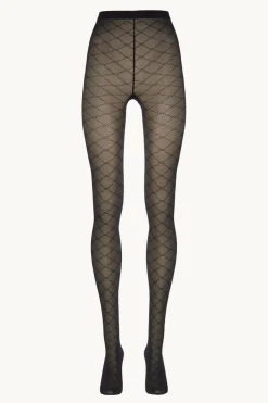 Online Wolford Sheer Pattern Tights17631 7005 Black