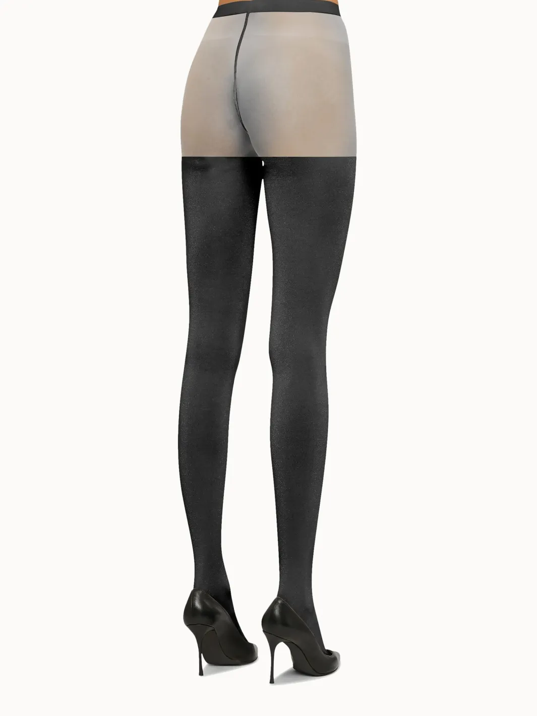 Online Wolford Shiny Sheer Tights Black/Pewter