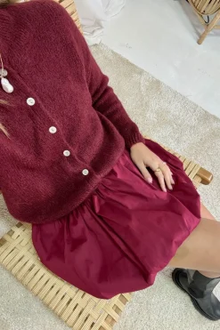 A-bee Short Balloon Skirt Burgundy