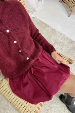 A-bee Short Balloon Skirt Burgundy