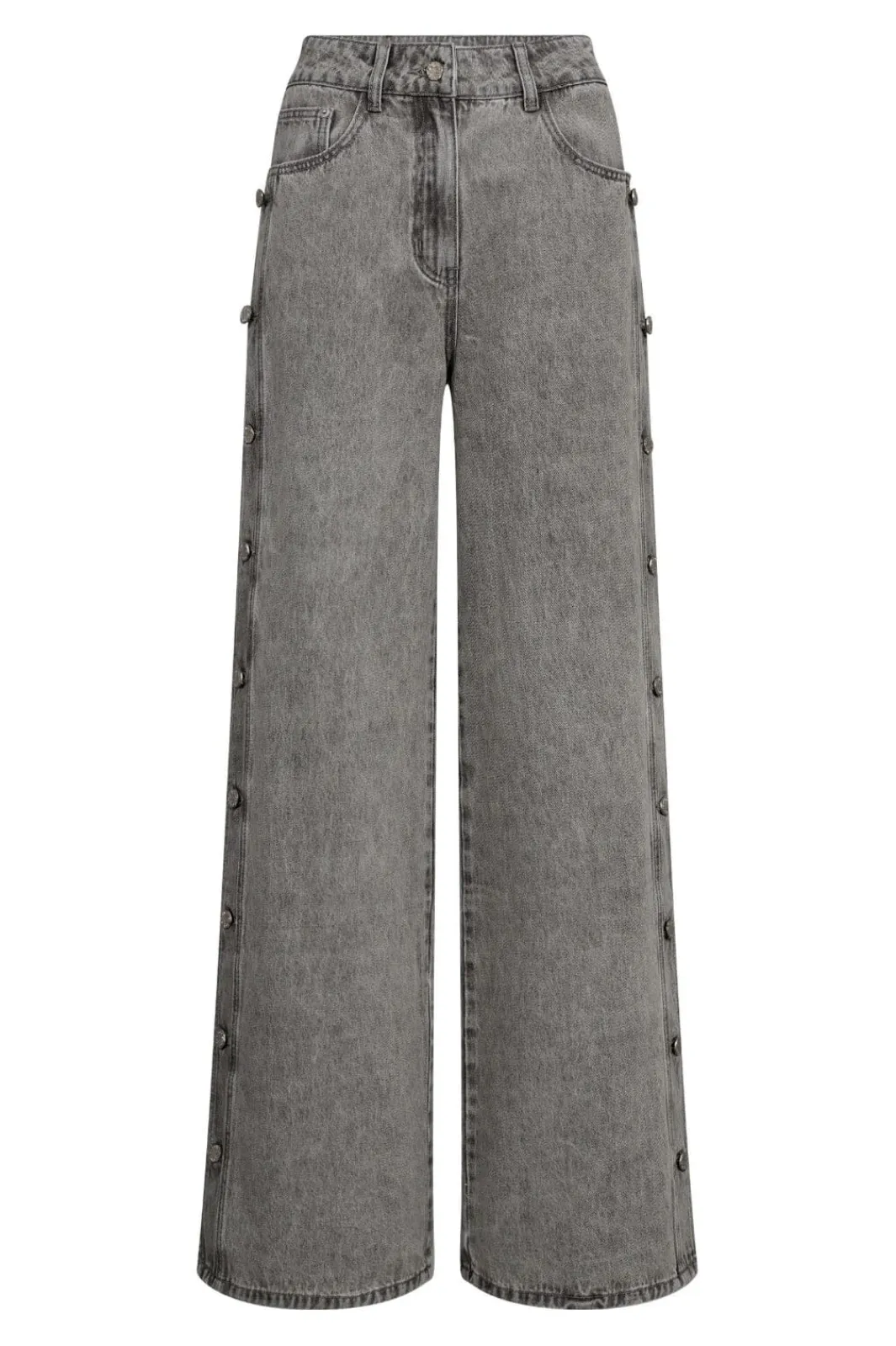 Clearance Haute L'Amitié Side Panel Button Jeans HL10328 Light Grey