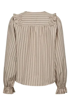 Hot Co´Couture Siggaccstripesmockfrillblouse 35634 108 Powder