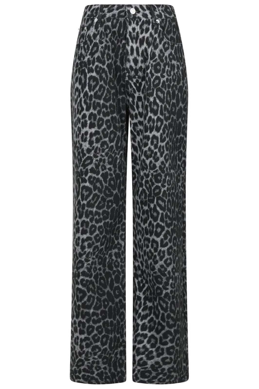 New Neo Noir Simona Leopard Pants Grey Leopard