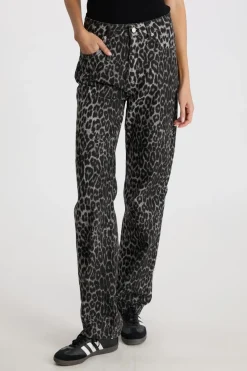 New Neo Noir Simona Leopard Pants Grey Leopard