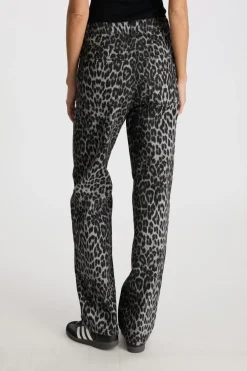 New Neo Noir Simona Leopard Pants Grey Leopard