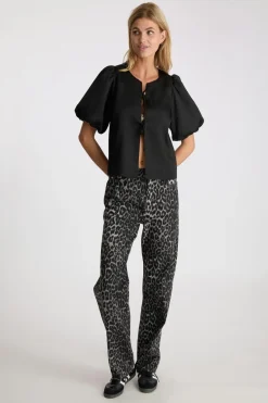 New Neo Noir Simona Leopard Pants Grey Leopard