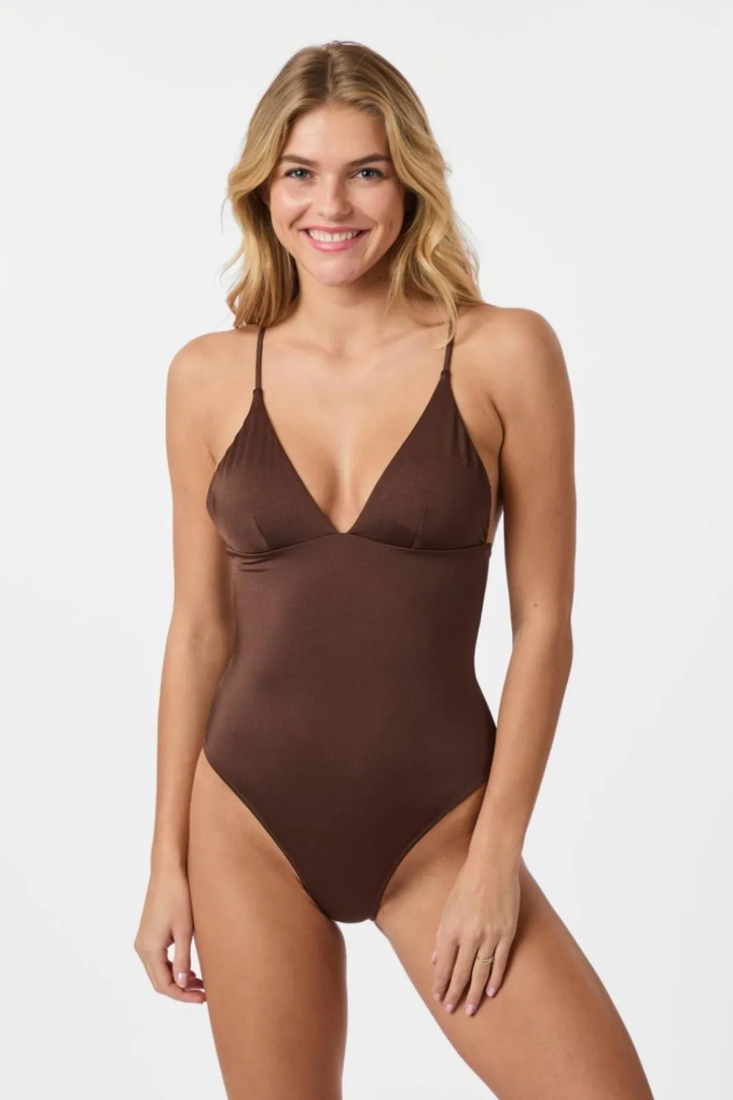 Hot Neo Noir Skin Shell Swimsuit Brown