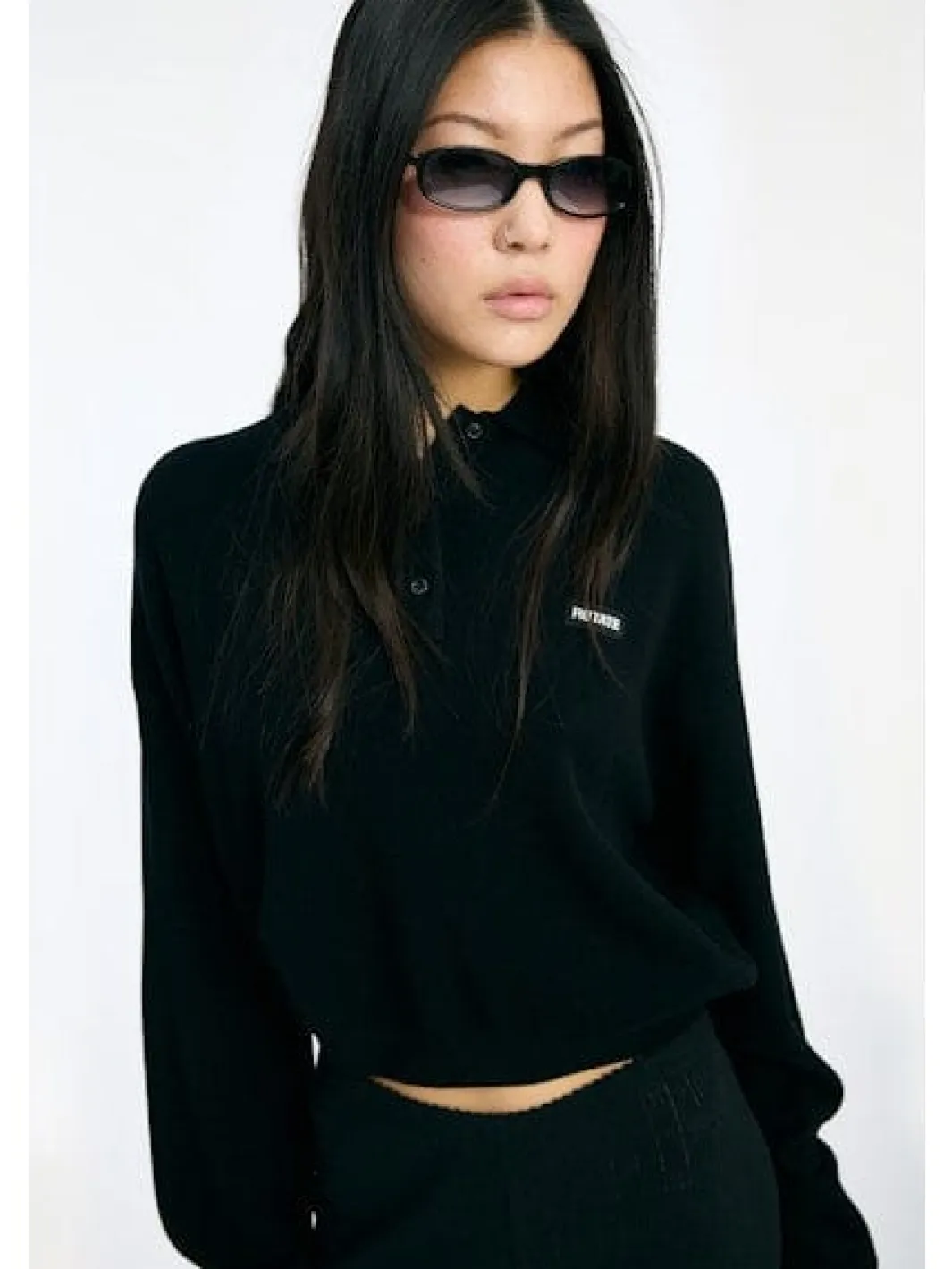 Hot Rotate Slinky Knit Polo 115137100 BLACK