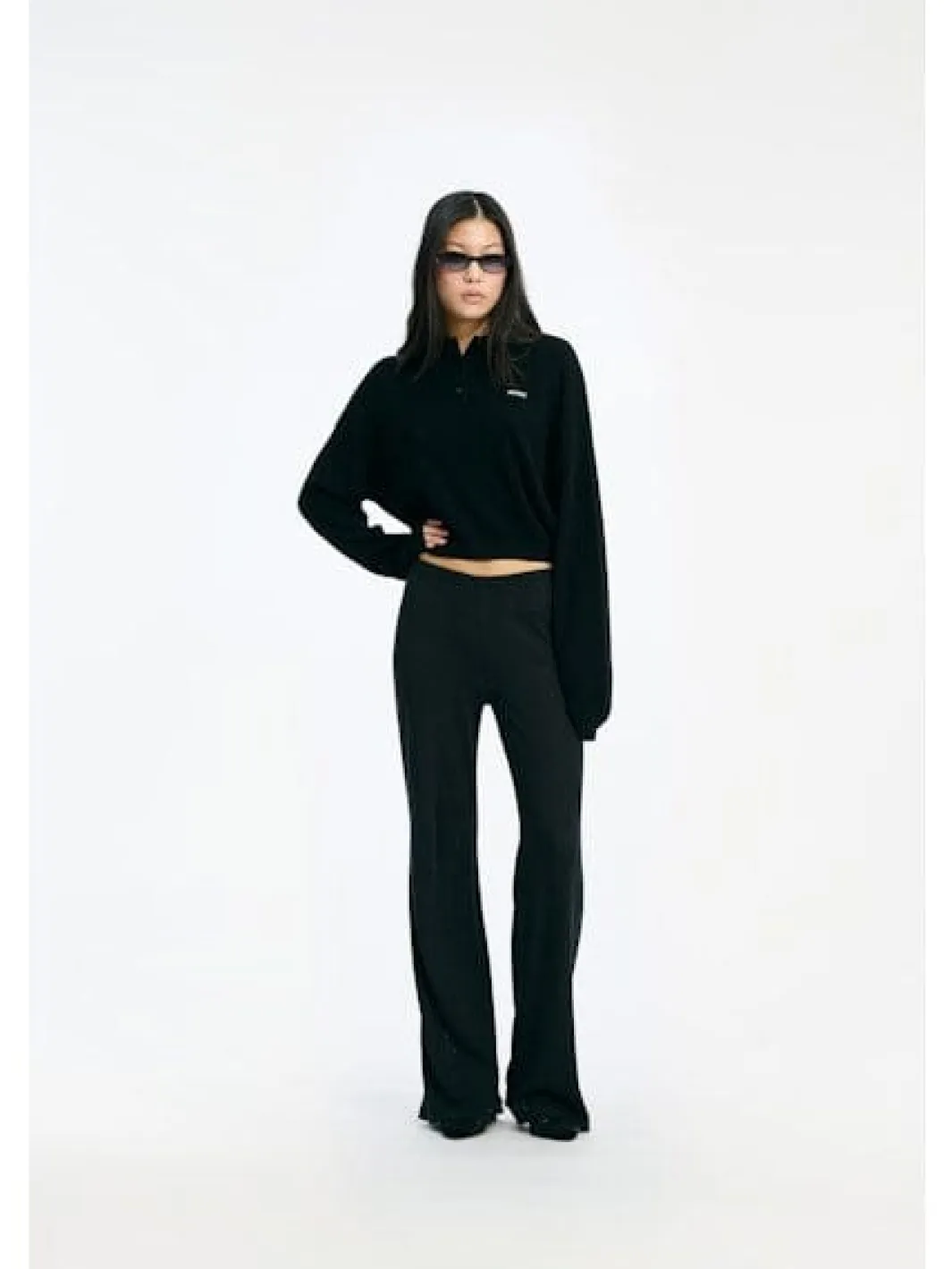 Hot Rotate Slinky Knit Polo 115137100 BLACK