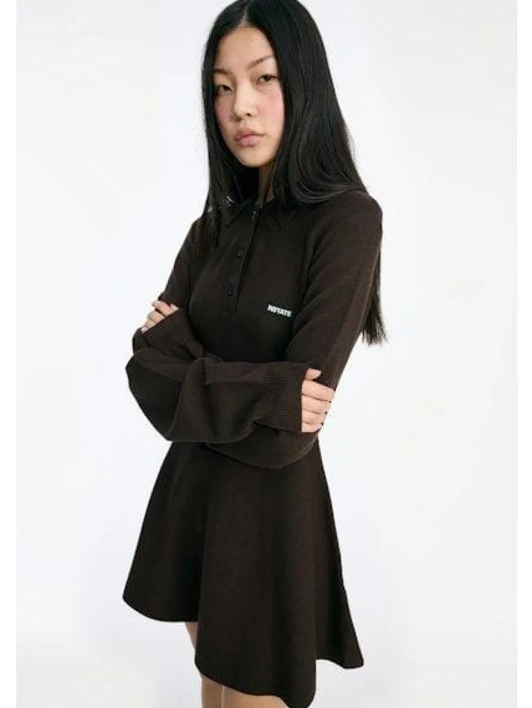 Online Rotate Slinky Knit Polo Dress 1154881667 Molé