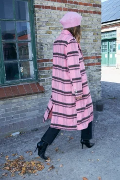 Discount Cras Slone Coat C496 8114 Pink Check