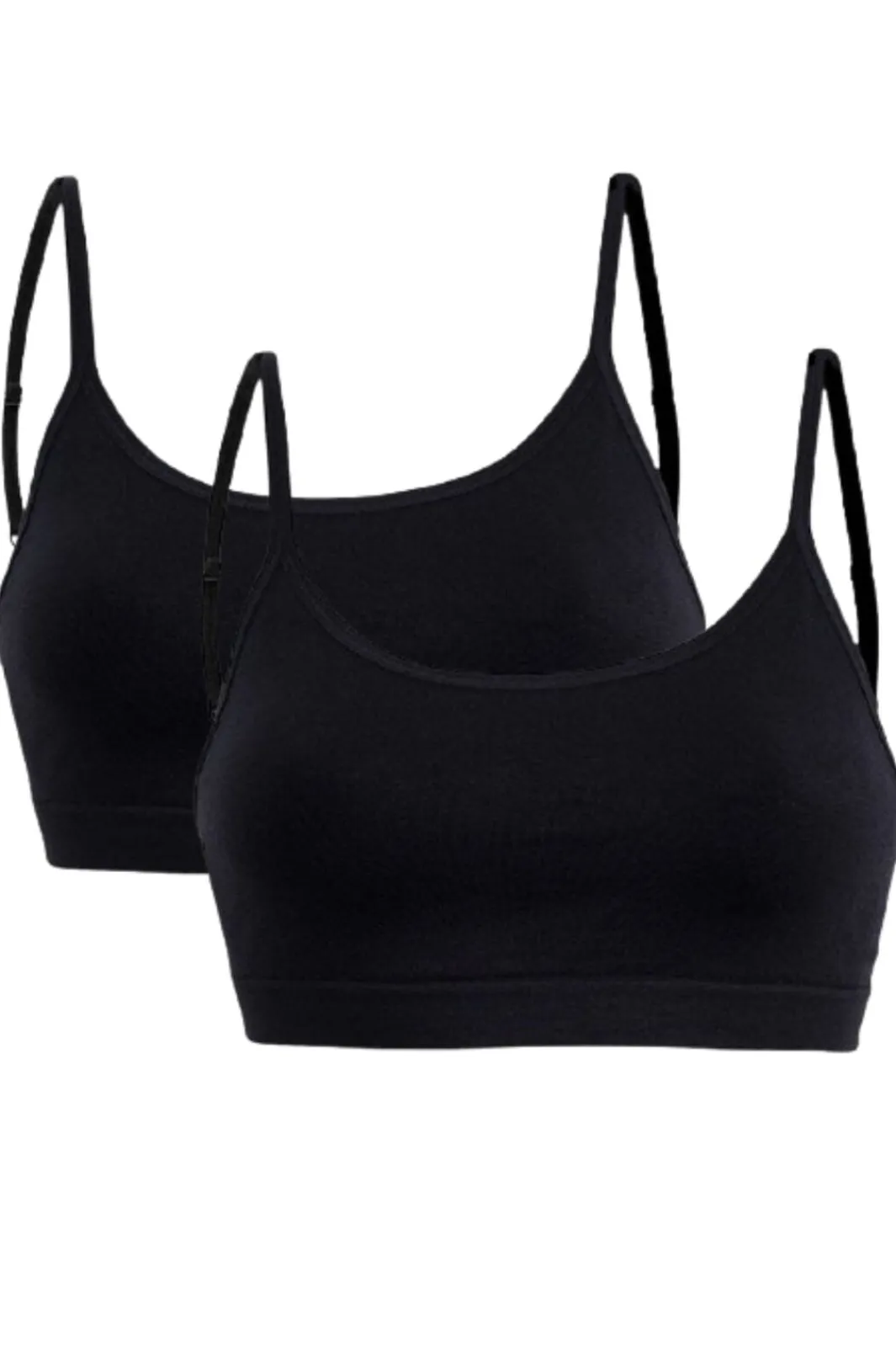 Sale Soft basic Soffi Bra top narrow strap 2 pak black