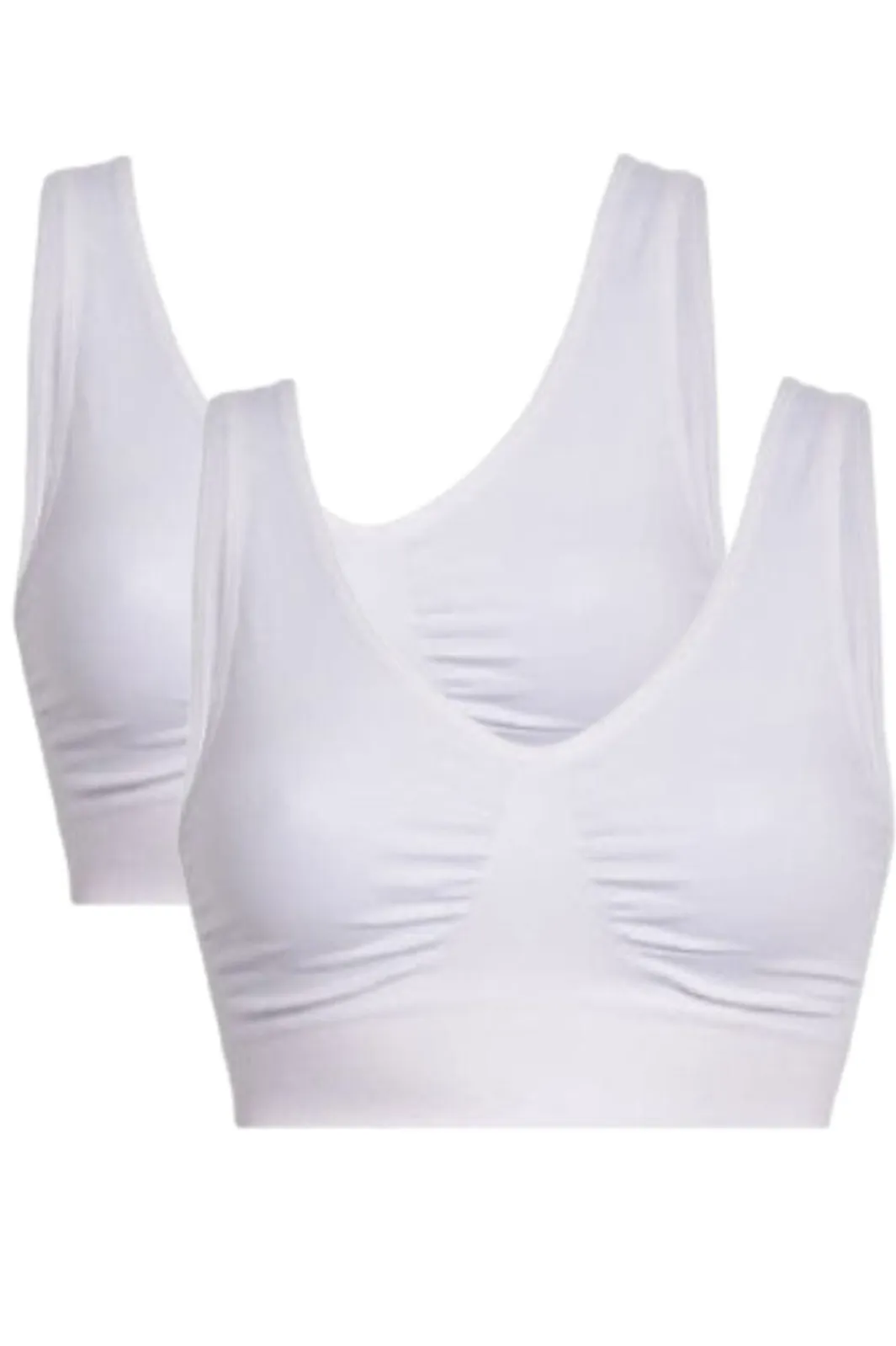Soft basic Soffi Bra top wide strap 2 pak white