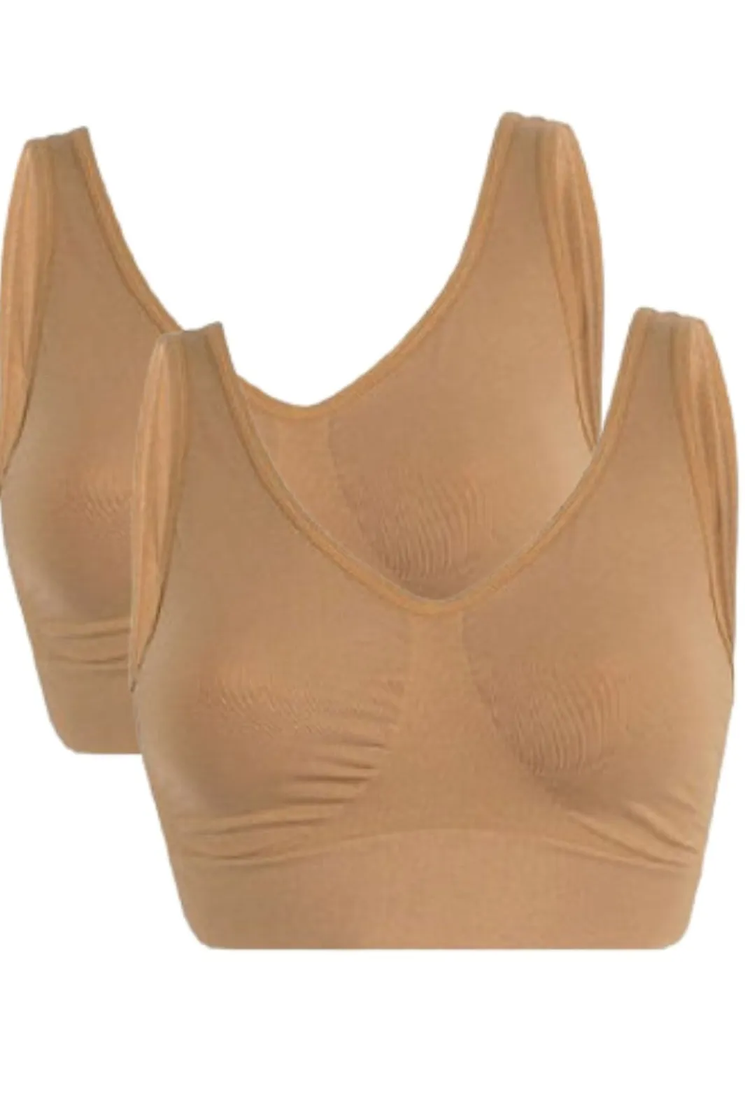 Soft basic Soffi Bra top wide strap 2 pak nude