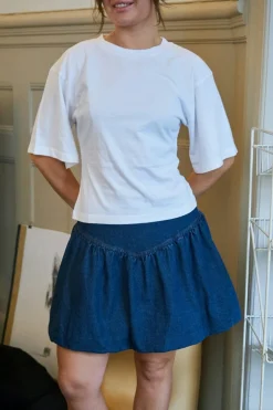 New Neo Noir Solar Denim Balloon Skirt 165053 140