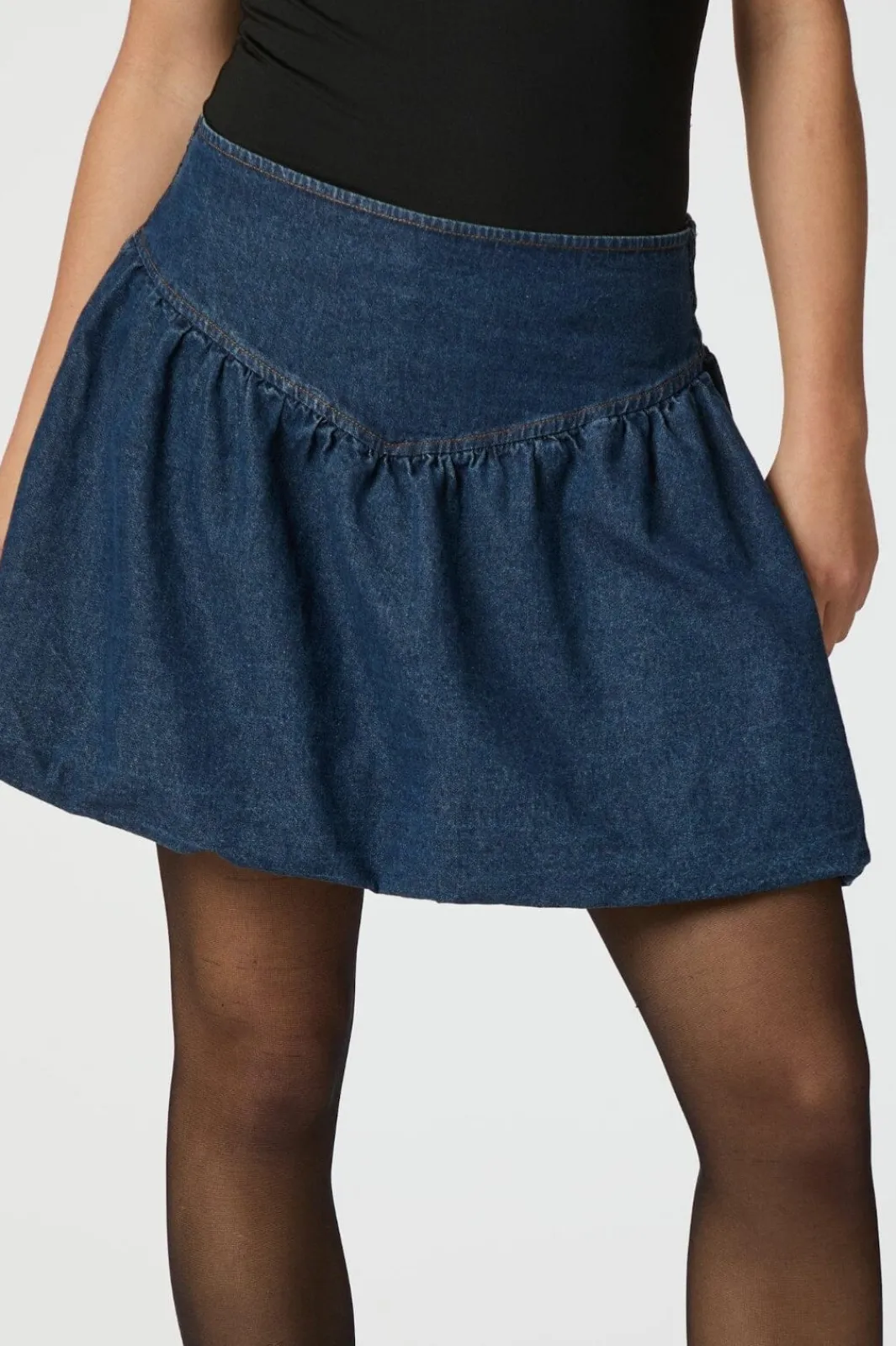 New Neo Noir Solar Denim Balloon Skirt 165053 140