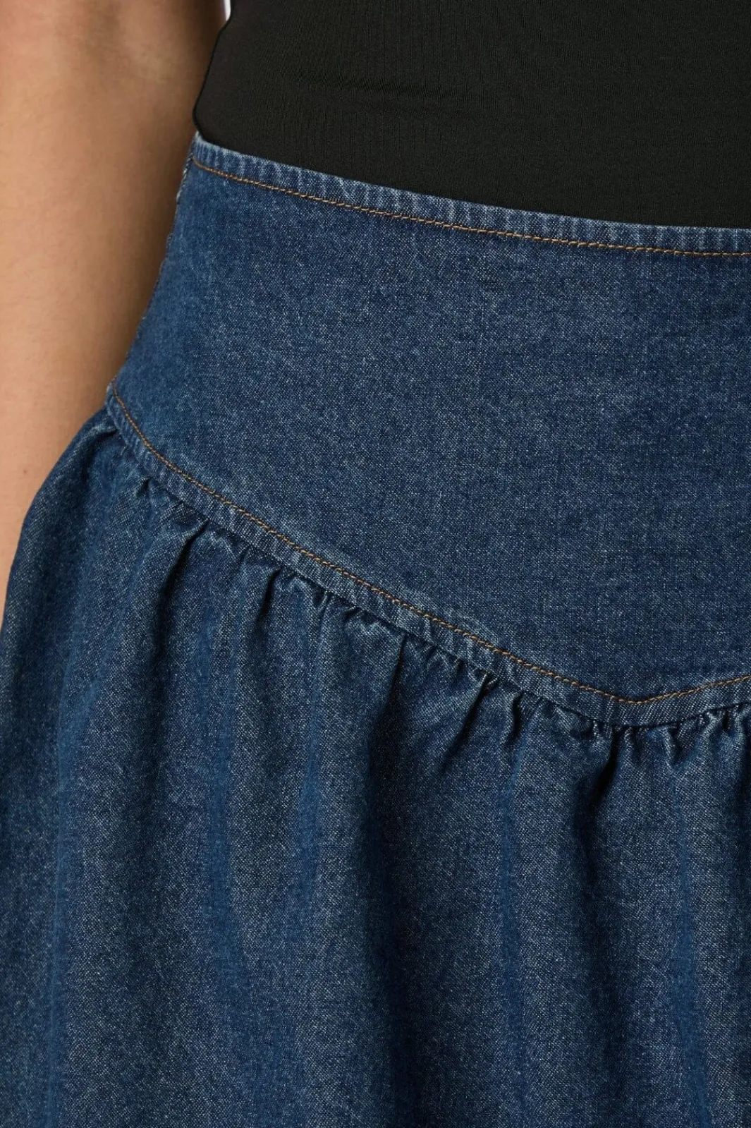 New Neo Noir Solar Denim Balloon Skirt 165053 140
