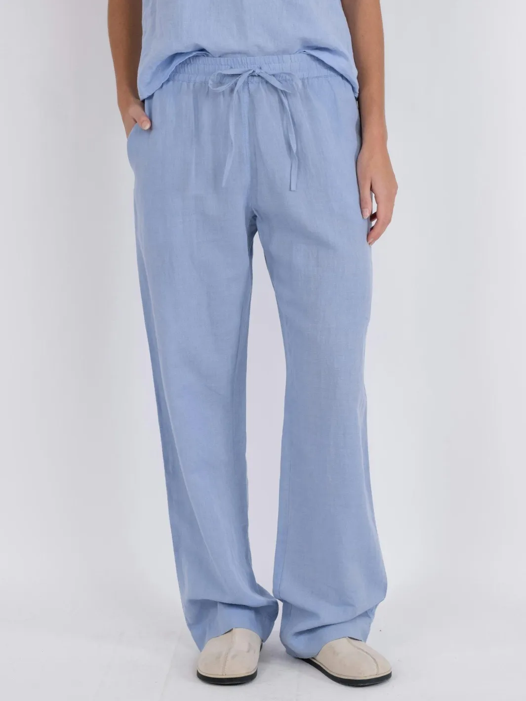 Neo Noir Sonar Linen Pants Light Blue