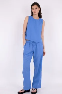Neo Noir Sonar Linen Pants Dusty Blue