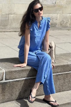 Neo Noir Sonar Linen Pants Dusty Blue