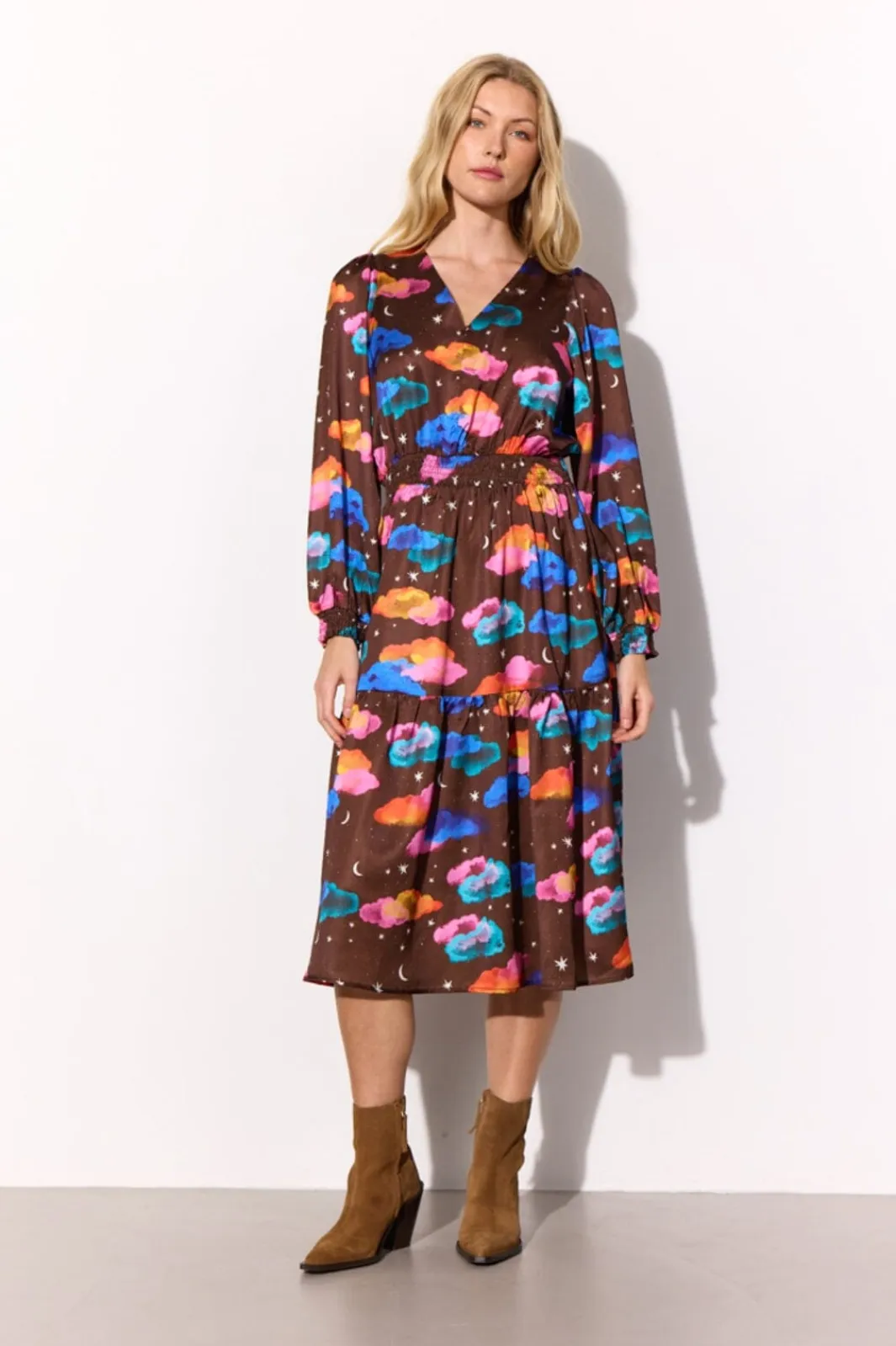 Sale Hunkøn Sonja Dress 25622 Cocoa Sky Art Print