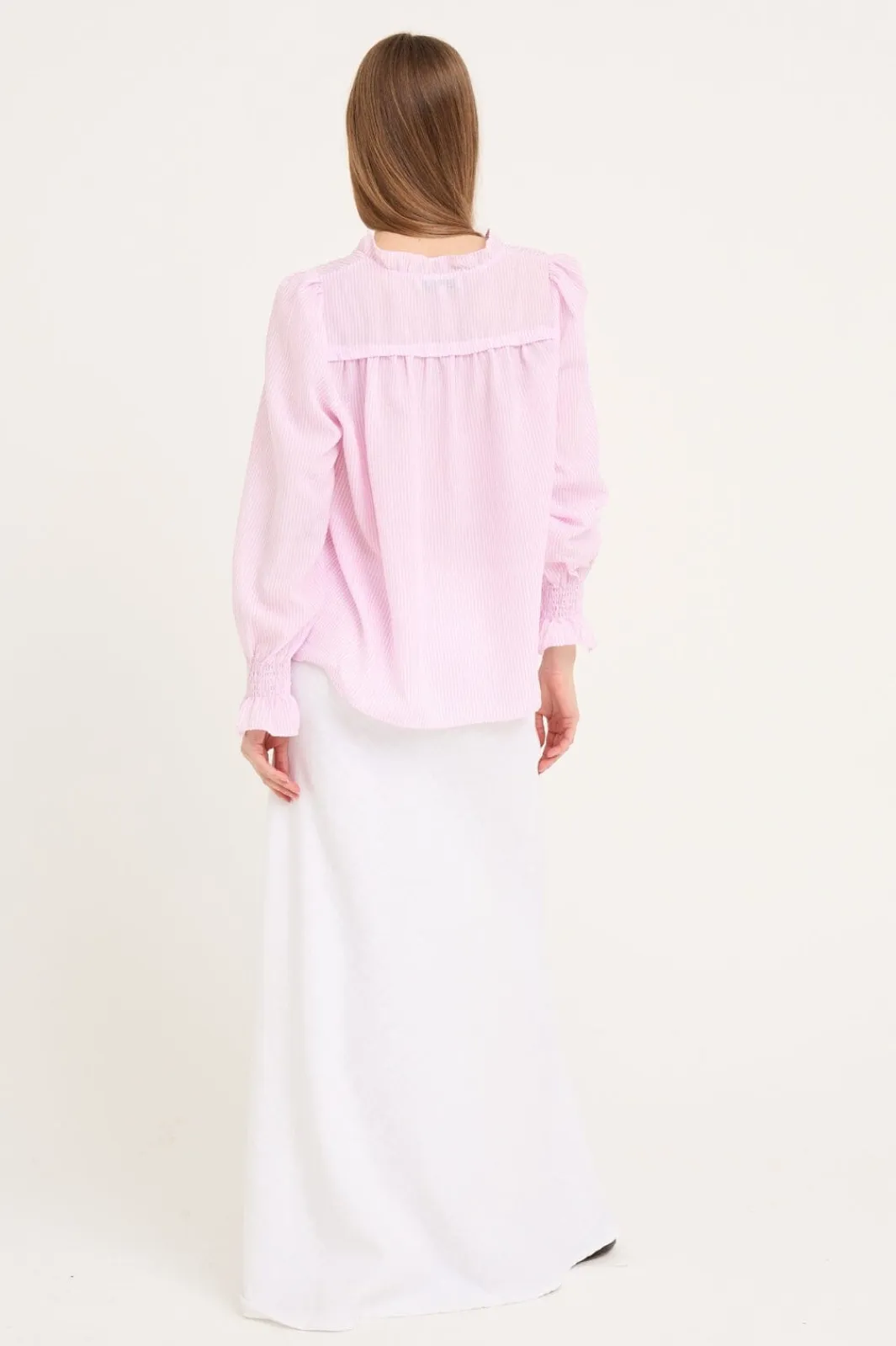 Outlet A-View Sonja Frill Blouse 104 Pink/White