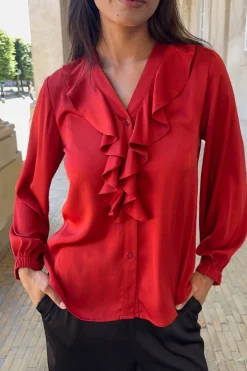 Discount Karmamia Sophia Blouse 2213 Chili