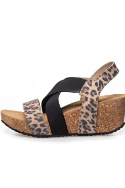 Outlet Copenhagen Shoes Stacia Leopard 22 Brown Leopard/Black Elastic
