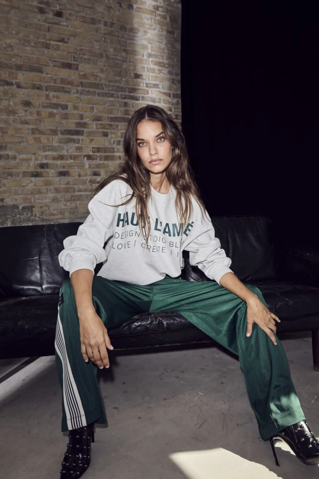 Discount Haute L'Amitié Studio Logo Sweat HL10446 Pearl Melange