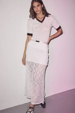 Online Haute L'Amitié Summer Lace Skirt HL10133 White