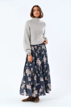 Hot Lollys Laundry Sunsetll Maxi Skirt 23 Dark Blue