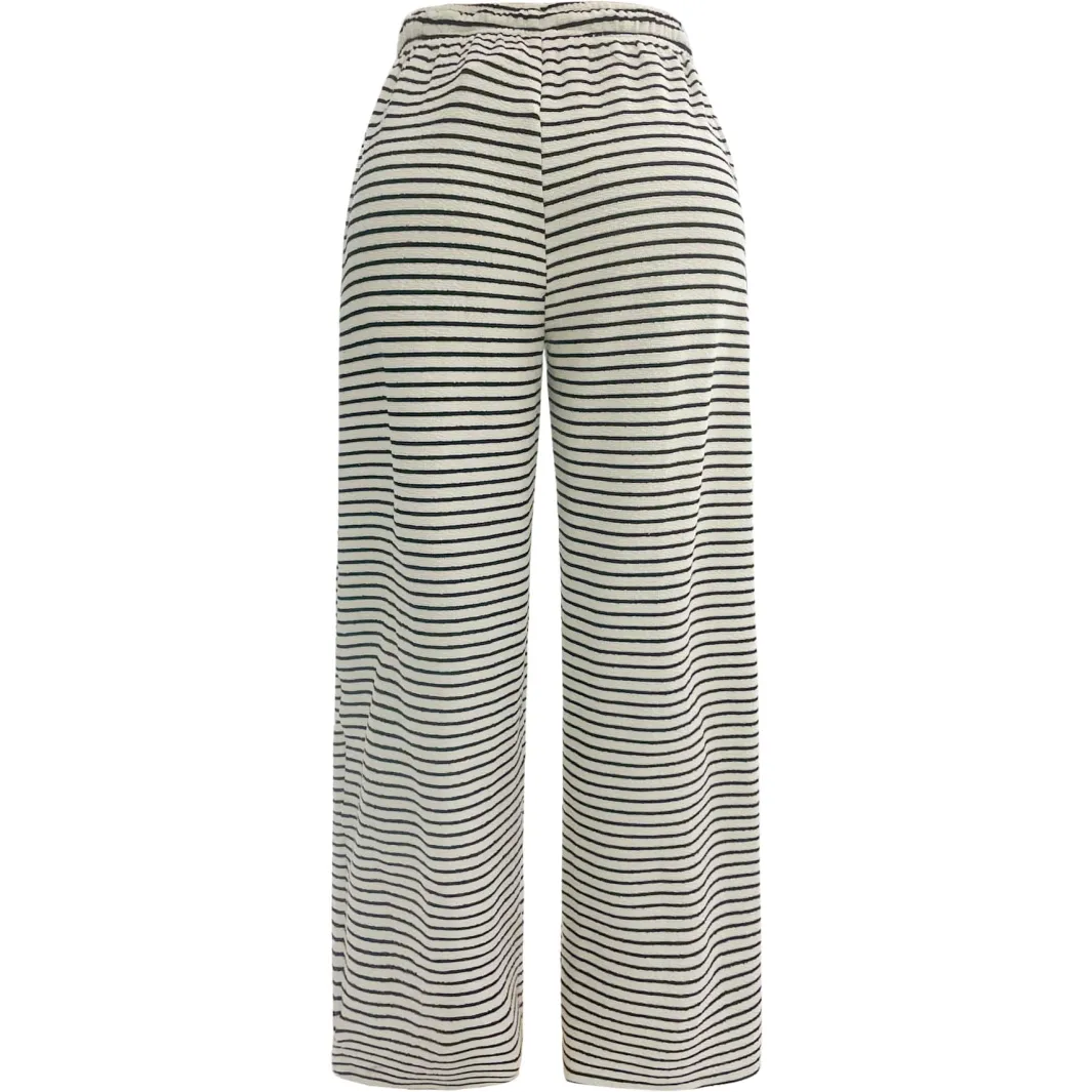 Hot Liberte Sus-Wide-Pants 22314 Black Creme Stripe