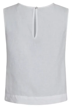 Neo Noir Svetlana Linen Top White