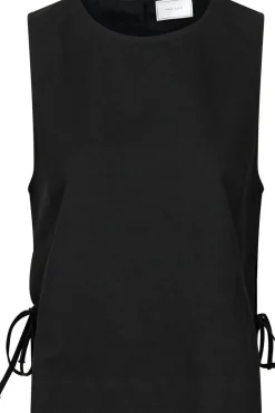 Neo Noir Svetlana Linen Top Black