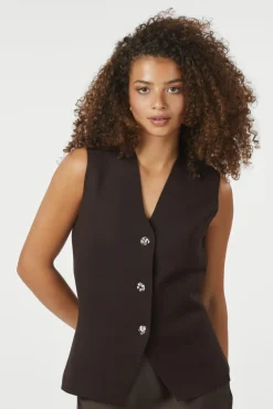 Neo Noir Sway Smooth Knit Waistcoat 164704 676