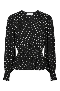 Best Neo Noir Tamona Crepe Dot Blouse 167939 100