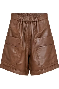 Outlet Gossia ThillaGO Leather Shorts Cognac