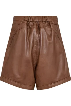 Outlet Gossia ThillaGO Leather Shorts Cognac