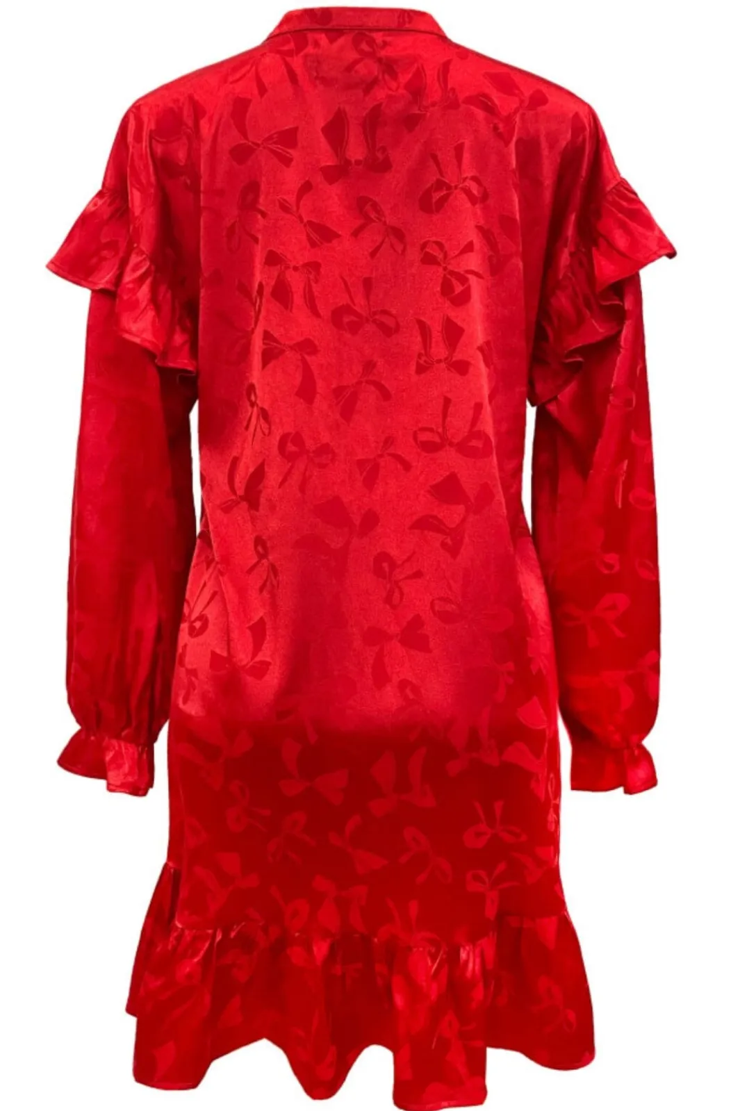 Hot Liberte Tia-Ls-Frill Dress 22076 Red Bow