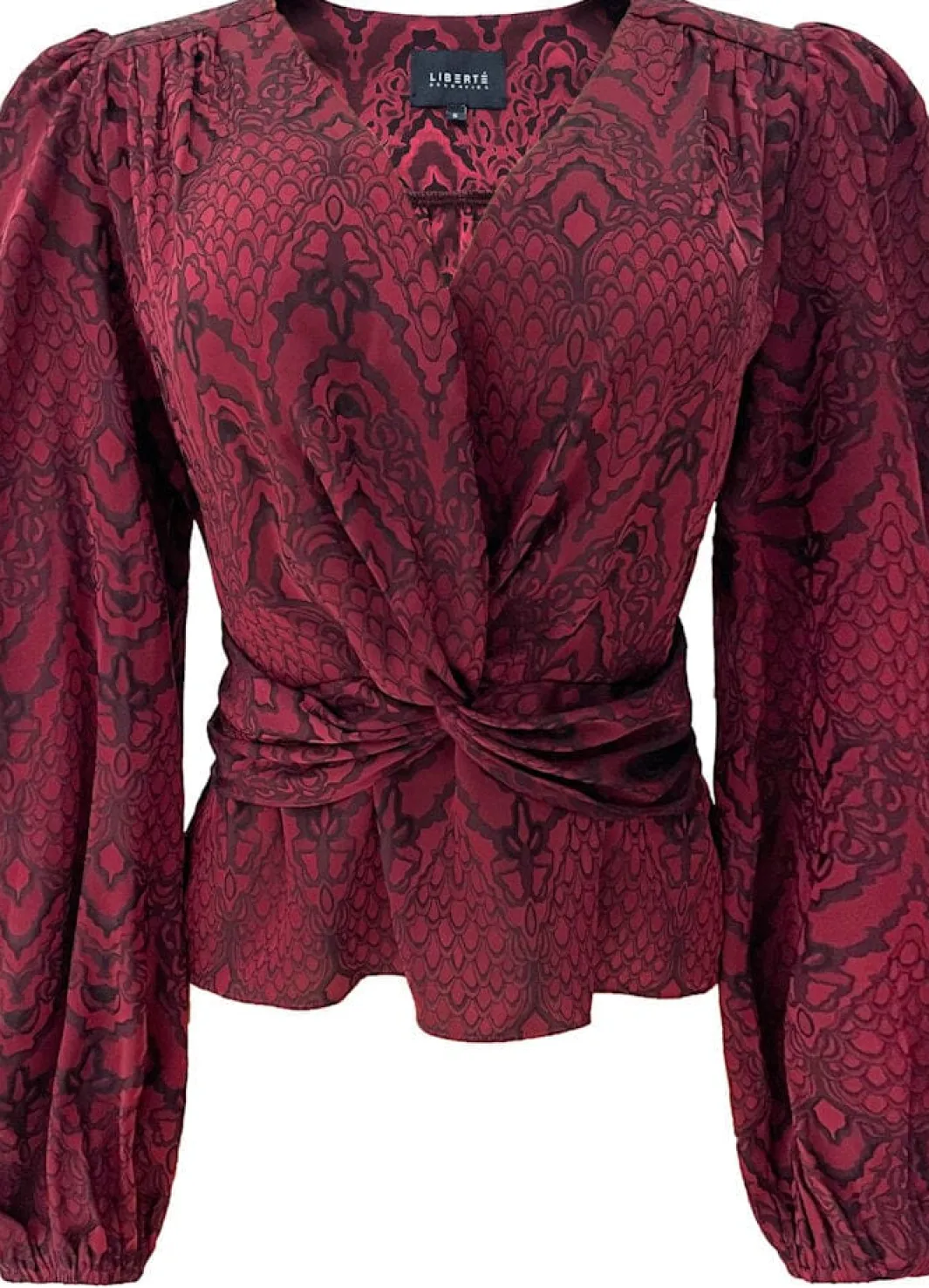 Liberte Tiki Ls Twist Blouse 22120 Bordeaux